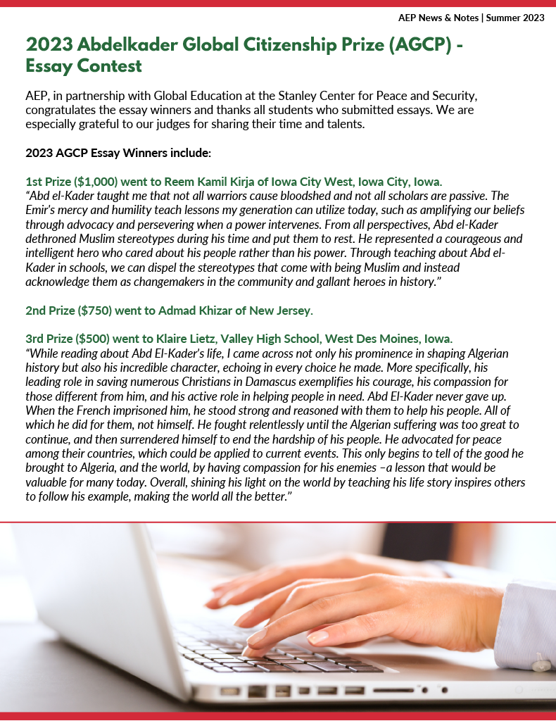 AEP News & Notes Summer 2023 page 2